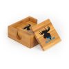 Mason Elementary Square Bamboo Coaster Set of 4 with holder