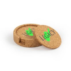 Legacy Circular Cork Coaster Set of 4 with holder
