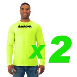 (2)Magna Material Handlers Adult Dri-Power® Polyester Long Sleeve T-Shirt
