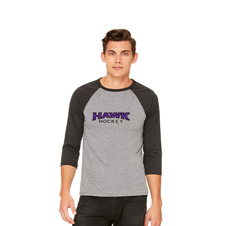 Hawk Hockey Unisex 3/4 Sleeve Baseball Tee - Image 7