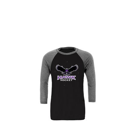 Hawk Hockey Unisex 3/4 Sleeve Baseball Tee - Image 14