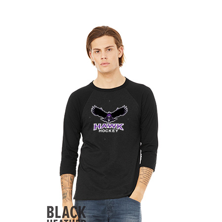Hawk Hockey Unisex 3/4 Sleeve Baseball Tee - Image 19