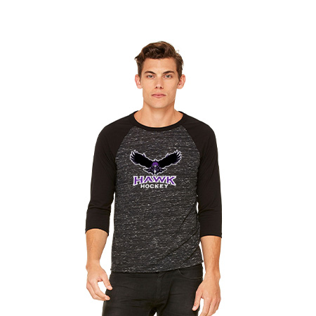 Hawk Hockey Unisex 3/4 Sleeve Baseball Tee - Image 6