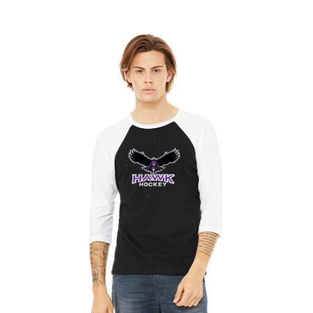 Hawk Hockey Unisex 3/4 Sleeve Baseball Tee - Image 22