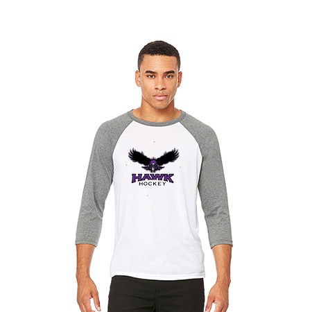 Hawk Hockey Unisex 3/4 Sleeve Baseball Tee - Image 9