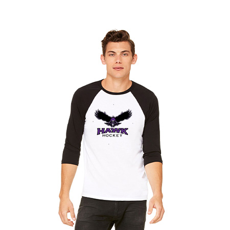 Hawk Hockey Unisex 3/4 Sleeve Baseball Tee - Image 10