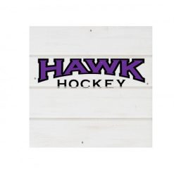 Alternative view of Hawk Hockey White Wood Pallet Coaster  Set of 1  no holder
