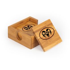 Rockford Square Bamboo Coaster Set of 4 with holder
