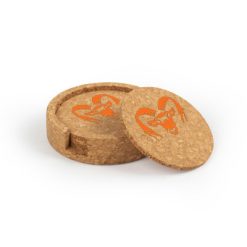 Alternative view of Rockford Circular Cork Coaster Set of 4 with holder