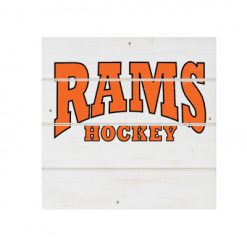 Rams Hockey White Wood Pallet Coaster  Set of 1  no holder