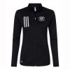 Rockford Womens S&D Ladies Adidas 3-Stripes Double Knit Full-Zip Pullover