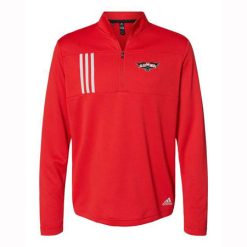 Alternative view of Sledwings Adult Adidas 3-Stripes Double Knit Quarter-Zip Pullover