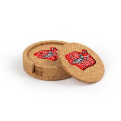 Alternative view of Sledwings Circular Cork Coaster Set of 4 with holder