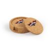 Sledwings Circular Cork Coaster Set of 4 with holder