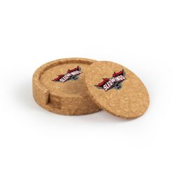 Sledwings Circular Cork Coaster Set of 4 with holder
