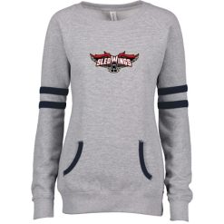 Alternative view of Sledwings Ladies Varsity Fleece Crew Neck Pullover