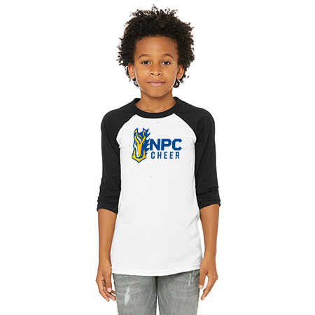 NPC Cheer Youth Youth 3/4 Sleeve Baseball Tee