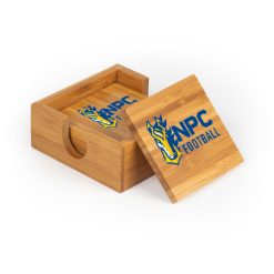 Alternative view of NPC Football Square Bamboo Coaster Set of 4 with holder