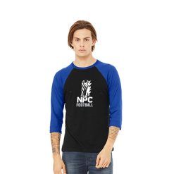 Alternative view of NPC Football Unisex 3/4 Sleeve Baseball Tee