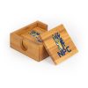 Northpointe Christian Square Bamboo Coaster Set of 4 with holder