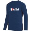 USA SS Adult SHADOW TONAL HEATHER LONG SLEEVE TEE