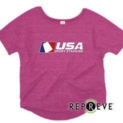 USA SS Ladies Triblend Flowy Tee