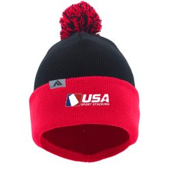 Alternative view of USA SS KNIT FOLD OVER POM-POM BEANIE
