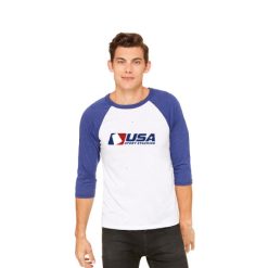 Alternative view of USA SS Unisex 3/4 Sleeve Baseball Tee