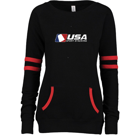 USA SS Ladies Varsity Fleece Crew Neck Pullover - Image 6