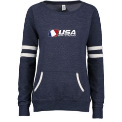 USA SS Ladies Varsity Fleece Crew Neck Pullover