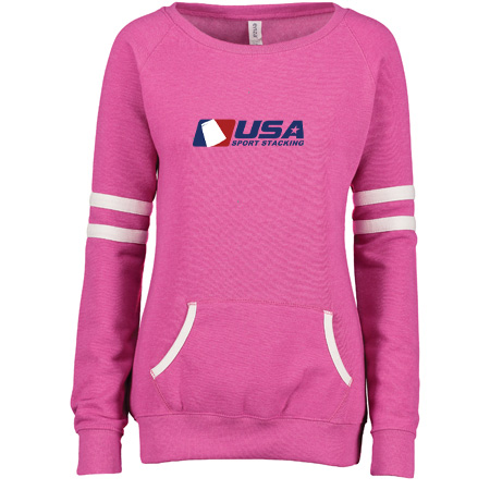 USA SS Ladies Varsity Fleece Crew Neck Pullover - Image 7