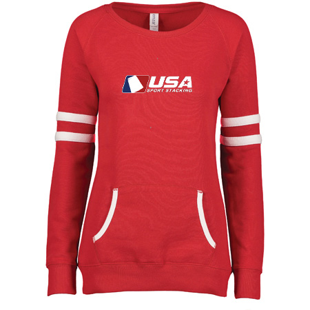 USA SS Ladies Varsity Fleece Crew Neck Pullover - Image 8