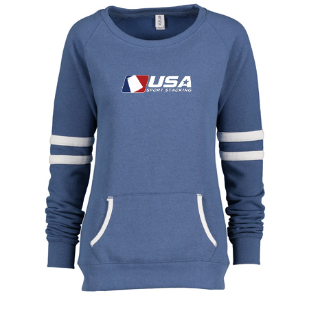 USA SS Ladies Varsity Fleece Crew Neck Pullover - Image 4