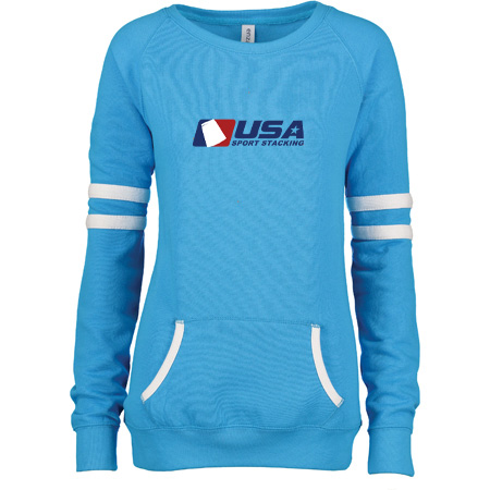 USA SS Ladies Varsity Fleece Crew Neck Pullover - Image 9