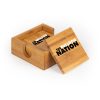Byron Center Square Bamboo Coaster Set of 4 with holder