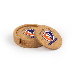 Alternative view of Chandler Woods Circular Cork Coaster Set of 4 with holder