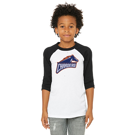 Chandler Woods Youth Youth 3/4 Sleeve Baseball Tee - Image 3