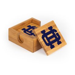 Grand Haven Square Bamboo Coaster Set of 4 with holder
