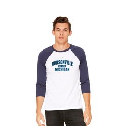 Alternative view of Hudsonville Unisex 3/4 Sleeve Baseball Tee