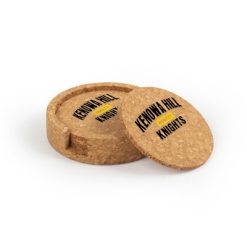 KH Hockey Circular Cork Coaster Set of 4 with holder