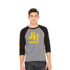 KH Hockey Unisex 3/4 Sleeve Baseball Tee