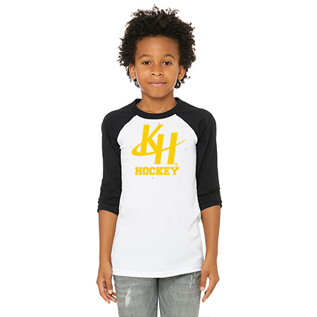 KH Hockey Youth Youth 3/4 Sleeve Baseball Tee - Image 4