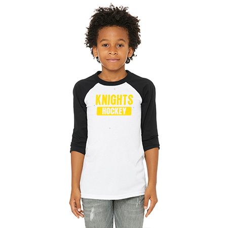 KH Hockey Youth Youth 3/4 Sleeve Baseball Tee - Image 2