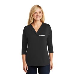 Alternative view of Magna Office Ladies Ladies Concept 3/4-Sleeve Soft Split Neck Top