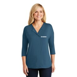 Magna Office Ladies Ladies Concept 3/4-Sleeve Soft Split Neck Top