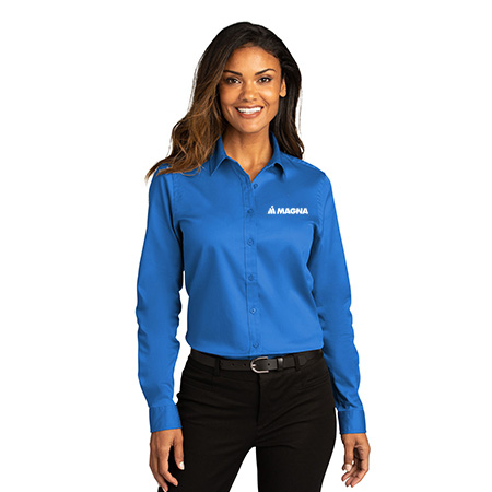 Magna Office Ladies Ladies Long Sleeve SuperPro React™Twill Shirt - Image 3