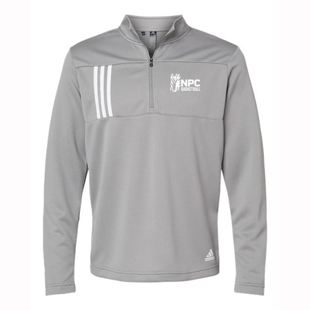 NPC Basketball Adult Adidas 3-Stripes Double Knit Quarter-Zip Pullover - Image 6