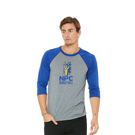 NPC Basketball Unisex 3/4 Sleeve Baseball Tee - Image 2