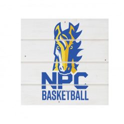 NPC Basketball White Wood Pallet Coaster  Set of 1  no holder