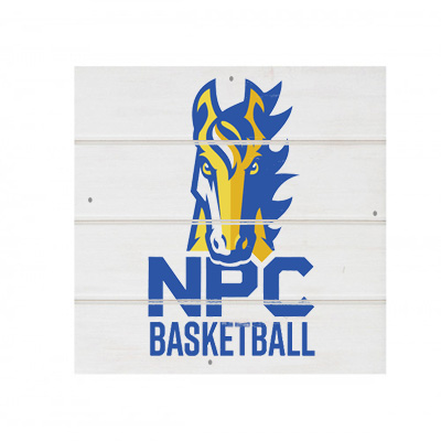NPC Basketball White Wood Pallet Coaster Set of 1 no holder